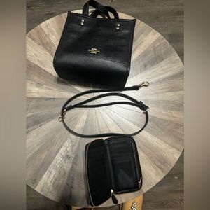 Coach crossbody satchel purse with wallet